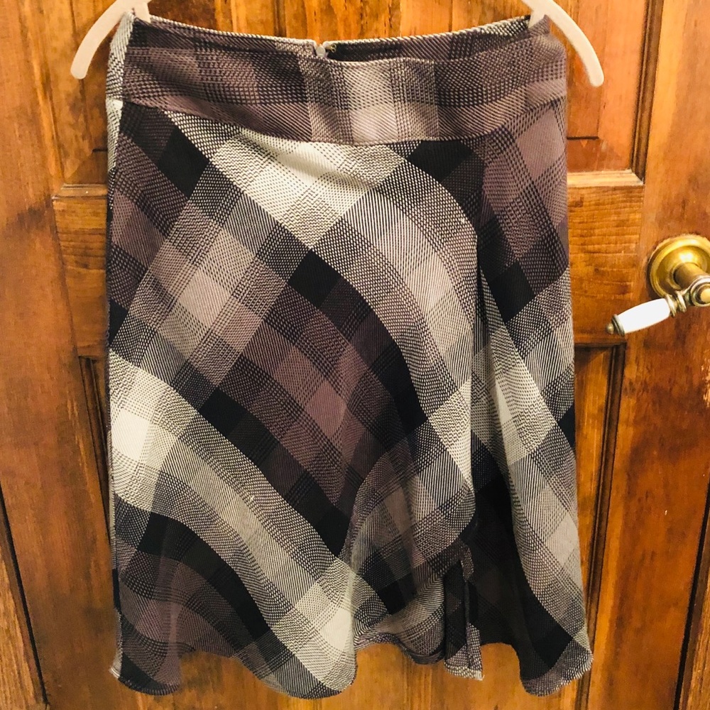 East 5th heavy duty grey plaid wrap skirt
